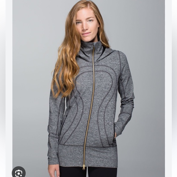 lululemon athletica Tops - Lululemon Stride Hoodie Jacket II in Heathered Gray Size 4